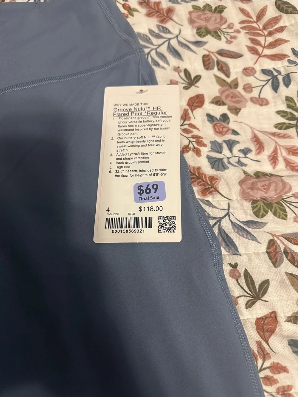 NWT Lululemon Groove Nulu High-Rise Flared Pant *Regular Steel Blue